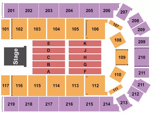 ENDSTAGE RSV Seating Map Seating Chart