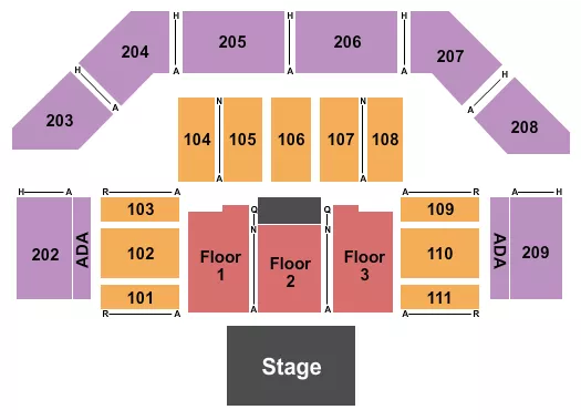 ENDSTAGE RSV BLEACHER Seating Map Seating Chart