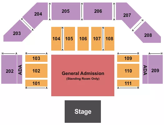 ENDSTAGE GA FLOOR 2 Seating Map Seating Chart