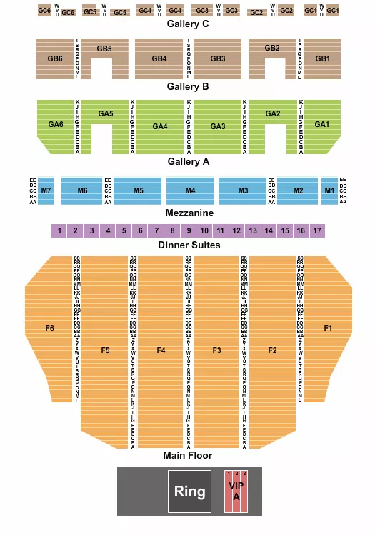 FOX THEATRE DETROIT BOXING Seating Map Seating Chart