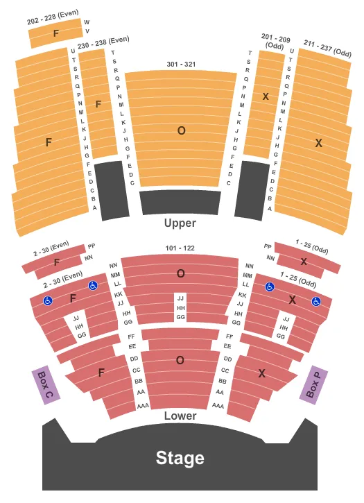 END STAGE Seating Map Seating Chart