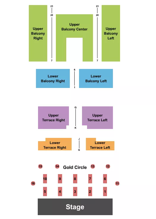 FOX THEATER SALINAS ENDSTAGE TABLES Seating Map Seating Chart