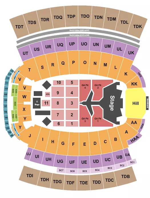 MORGAN WALLEN Seating Map Seating Chart