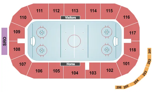 FRANK PERROTTI JR ARENA AT MT BANK ARENA HOCKEY Seating Map Seating Chart