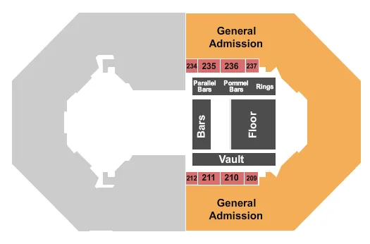 GYMNASTICS Seating Map Seating Chart