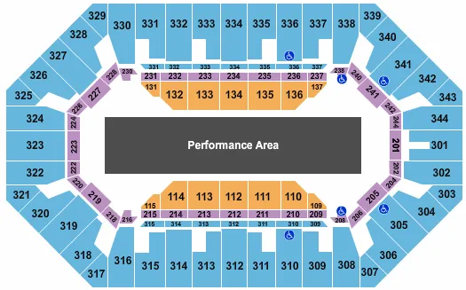 PERFORMANCE AREA Seating Map Seating Chart