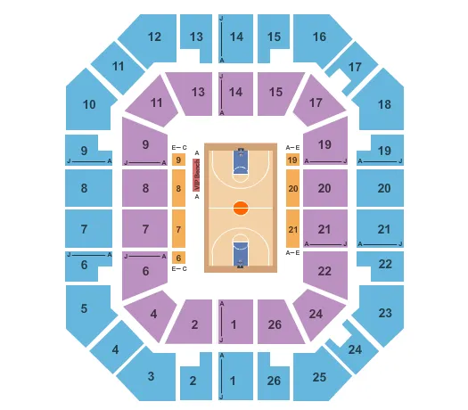FREEDOM HALL CIVIC CENTER TN BASKETBALL Seating Map Seating Chart