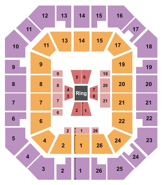 FREEDOM HALL CIVIC CENTER TN BOXING Seating Map Seating Chart