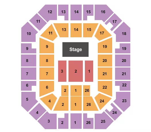FREEDOM HALL CIVIC CENTER TN END STAGE Seating Map Seating Chart
