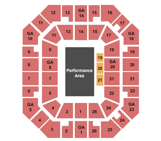 FREEDOM HALL CIVIC CENTER TN JERICHO SHRINE CIRCUS Seating Map Seating Chart