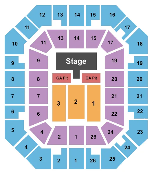 FREEDOM HALL CIVIC CENTER TN LEE BRICE Seating Map Seating Chart