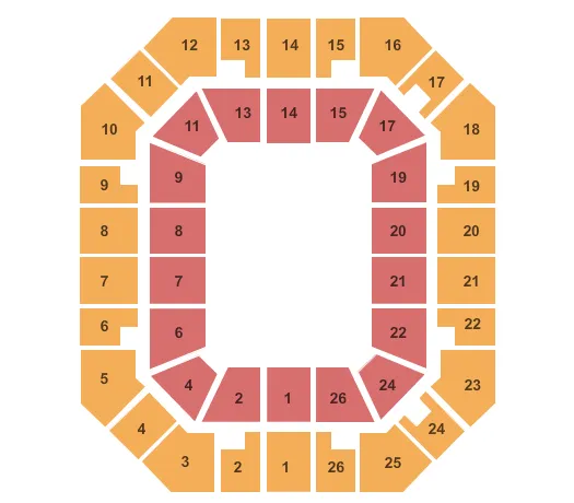 FREEDOM HALL CIVIC CENTER TN OPEN FLOOR Seating Map Seating Chart
