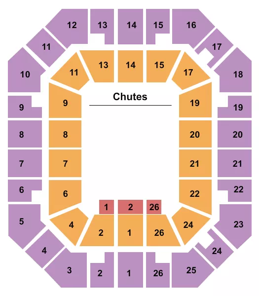 FREEDOM HALL CIVIC CENTER TN RODEO Seating Map Seating Chart