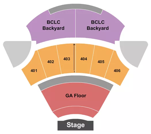 ENDSTAGE GA SPLIT BACK Seating Map Seating Chart