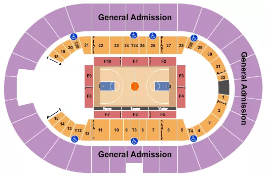BASKETBALL GA Seating Map Seating Chart