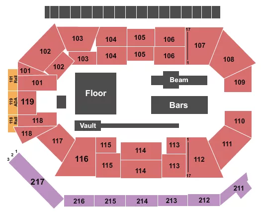 GYMNASTICS Seating Map Seating Chart