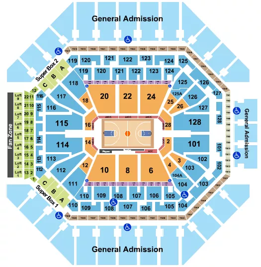 BASKETBALL WITH GA Seating Map Seating Chart