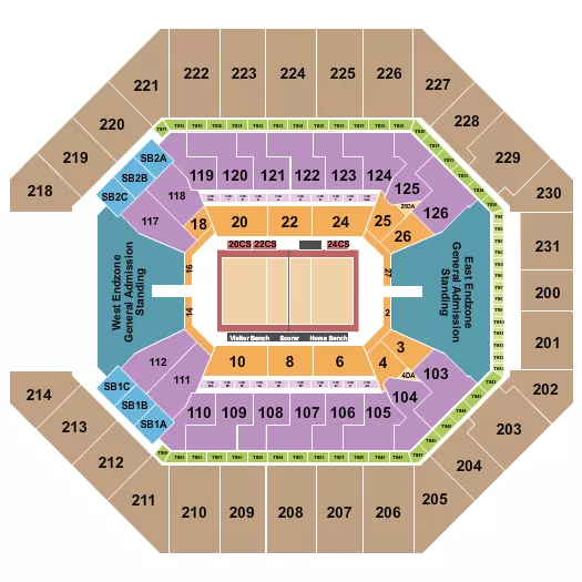 LOVB VOLLEYBALL Seating Map Seating Chart
