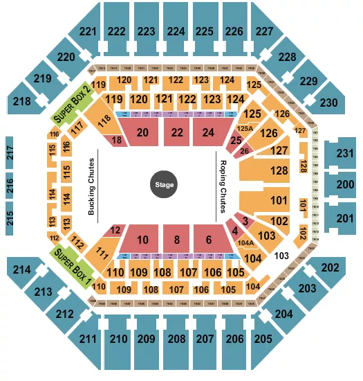 STOCK SHOW AND RODEO Seating Map Seating Chart