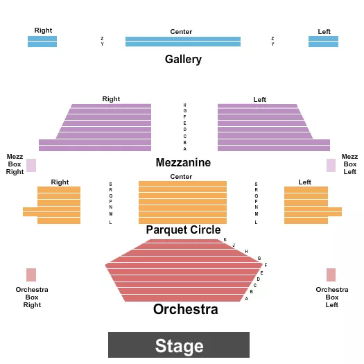 END STAGE Seating Map Seating Chart