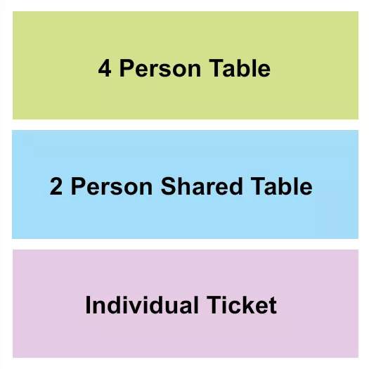 FUNNY BONE COMEDY CLUB DES MOINES TABLES INDIVIDUALS Seating Map Seating Chart