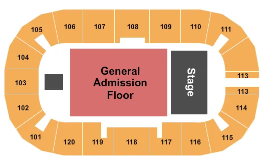 GA FLOOR Seating Map Seating Chart