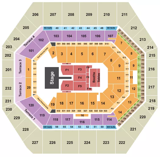 MARY J BLIGE Seating Map Seating Chart