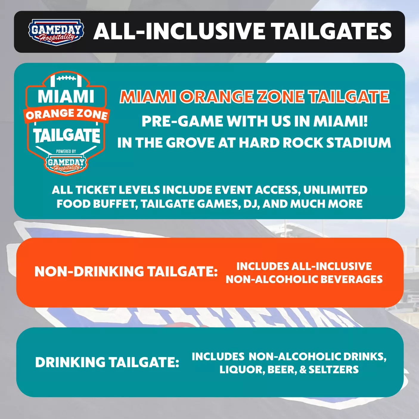 GAMEDAY HOSPITALITY 2025 Seating Map Seating Chart