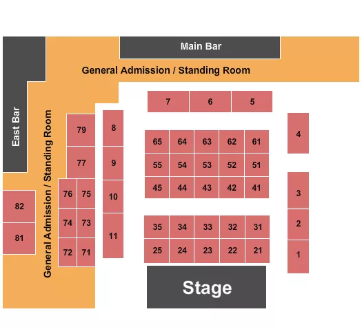 ENDSTAGE TABLES 2 Seating Map Seating Chart