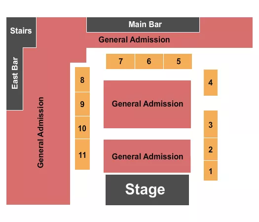 ENDSTAGE GA FLOOR TABLES Seating Map Seating Chart