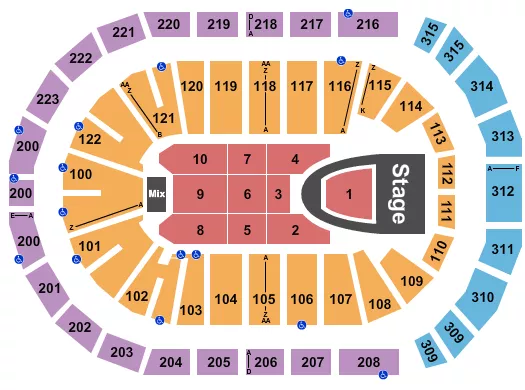 FOR KING AND COUNTRY Seating Map Seating Chart