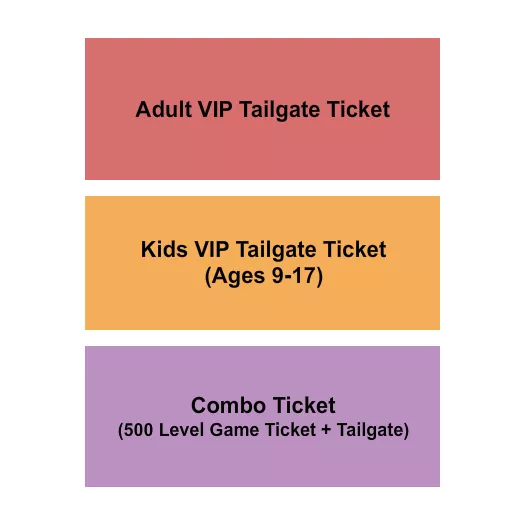VIP TAILGATE Seating Map Seating Chart