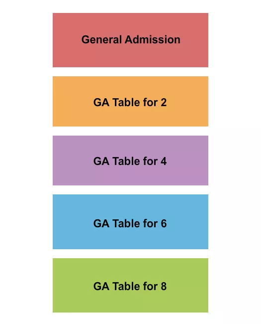 IMPROV COMEDY CLUB ARLINGTON GA GA TABLES Seating Map Seating Chart