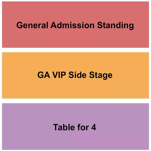 STANDING SIDE STAGE TABLE Seating Map Seating Chart