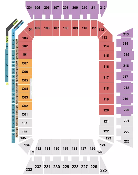 ENDSTAGE CLUB Seating Map Seating Chart