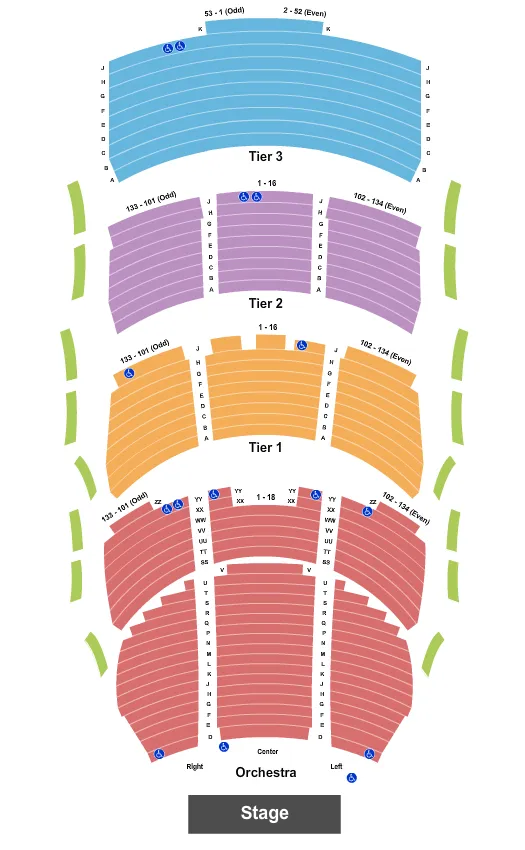 GEORGE S AND DOLORES DORE ECCLES THEATER ENDSTAGE Seating Map Seating Chart