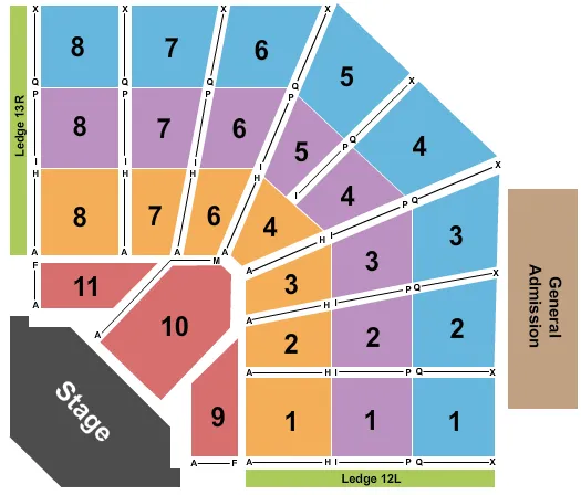 END STAGE Seating Map Seating Chart