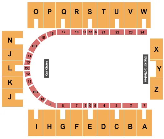 RODEO Seating Map Seating Chart