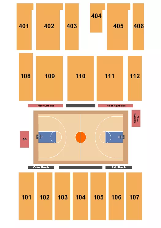 BASKETBALL WOMENS Seating Map Seating Chart