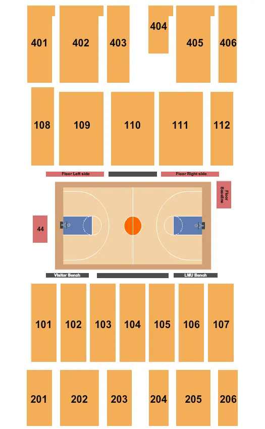 BASKETBALL 2 Seating Map Seating Chart