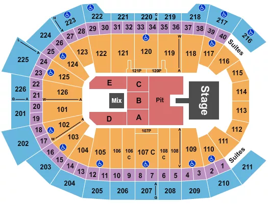 ENDSTAGE GA PIT W CATWALK 2 Seating Map Seating Chart