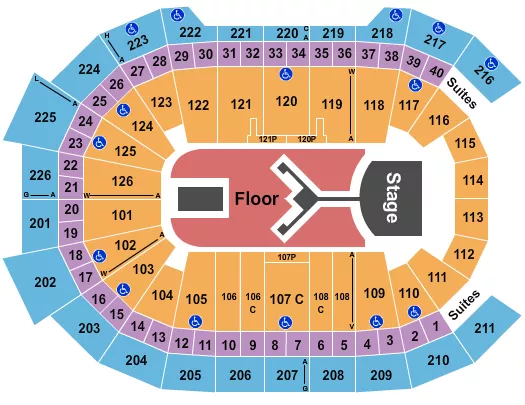 SHINEDOWN Seating Map Seating Chart