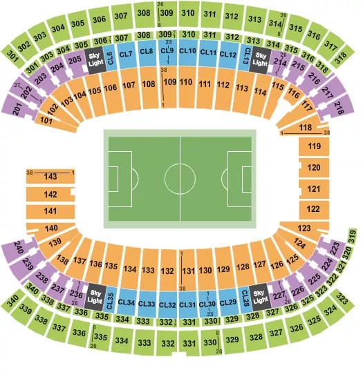 SOCCER 3 Seating Map Seating Chart