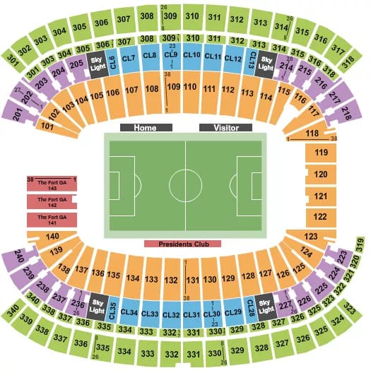 SOCCER 2 Seating Map Seating Chart