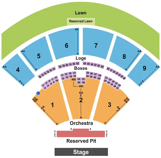 END STAGE Seating Map Seating Chart