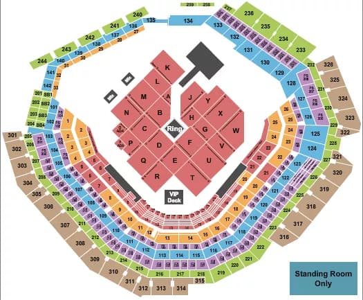WRESTLING AEW Seating Map Seating Chart