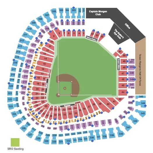 BASEBALL Seating Map Seating Chart