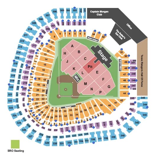 JASON ALDEAN Seating Map Seating Chart