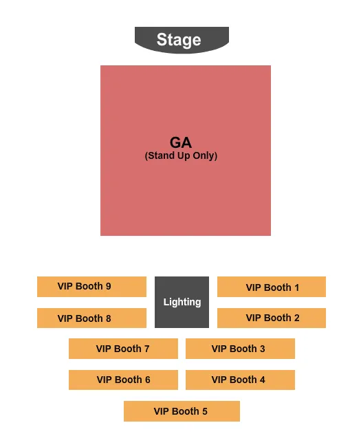 GA FLOOR VIP BOOTH Seating Map Seating Chart