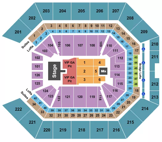 CODY JOHNSON Seating Map Seating Chart